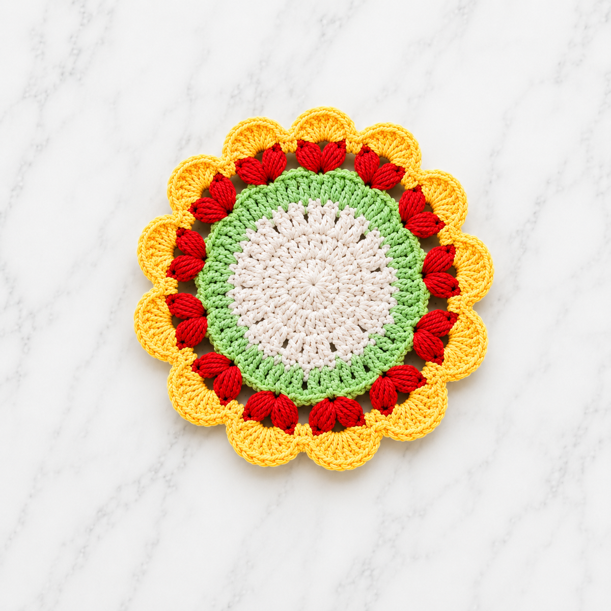 3D Rose Coaster Crochet Pattern