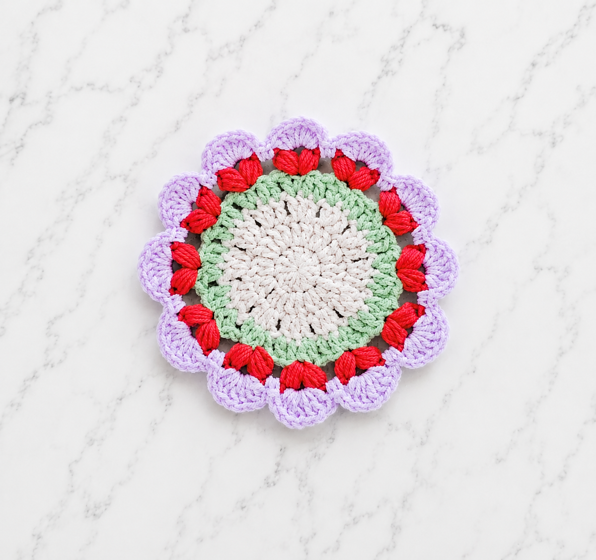 3D Rose Coaster Crochet Pattern