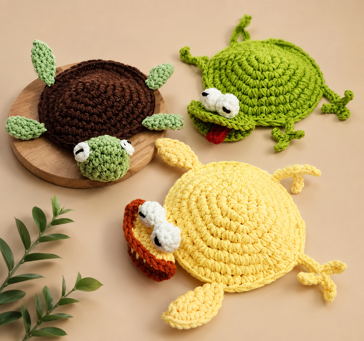 Pop-Up Animal Coasters Crochet Pattern Bundle