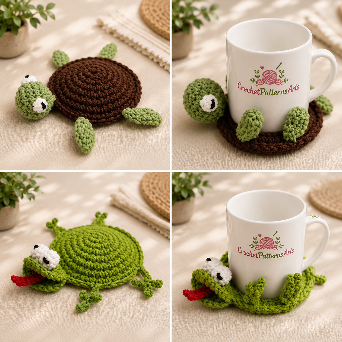 Pop-Up Animal Coasters Crochet Pattern Bundle
