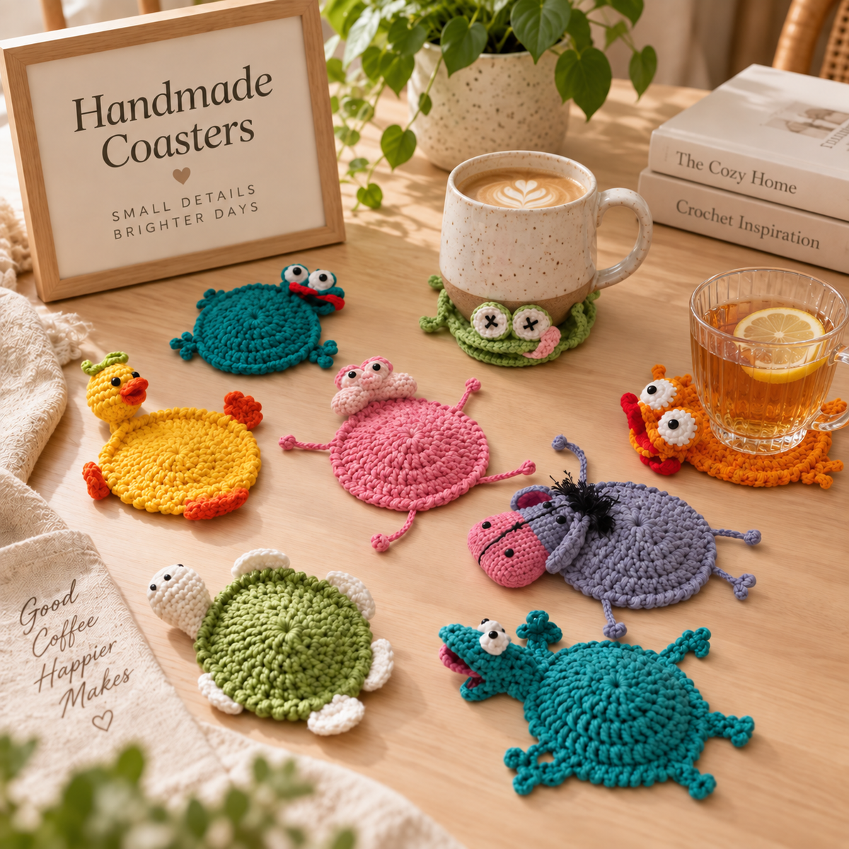 20-in-1 Animal Crochet Coaster Pattern