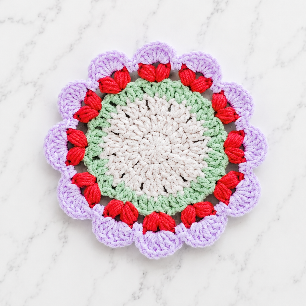 3D Rose Coaster Crochet Pattern